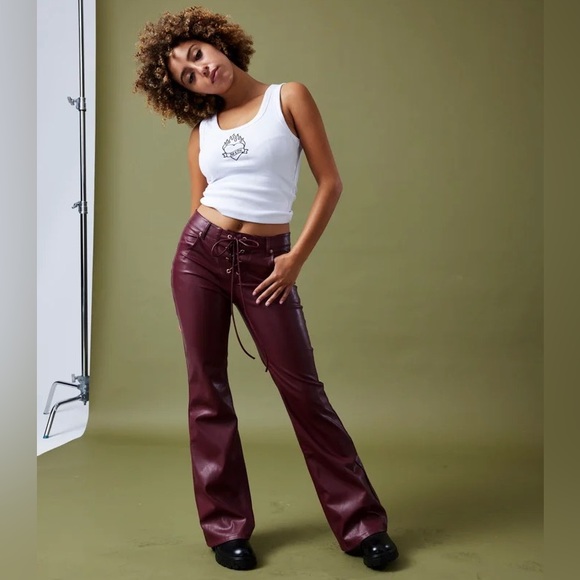 JGR & STN Pants - NWT JGR & STN Vinny Lace Up Pant in Maroon